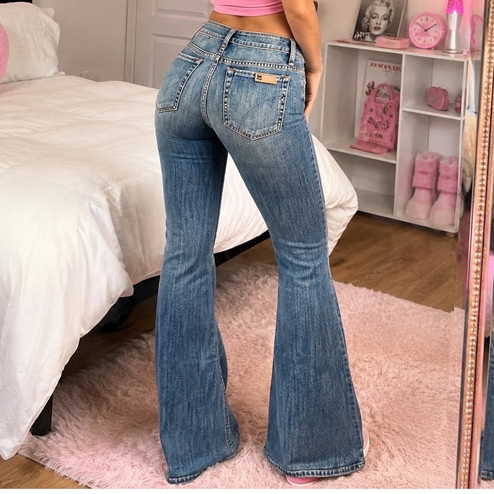 Vtg Y2K Joe's Jeans Flare Visionaire Medium Wash Denim Blue Jeans W30 B6